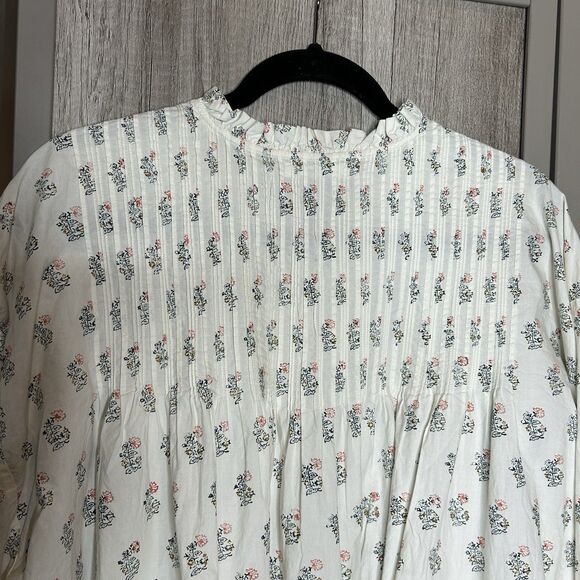 Doen Top Tunic XL Stanton Floral  Balloon Sleeves Ruffle Mini Dress - Picture 9 of 11